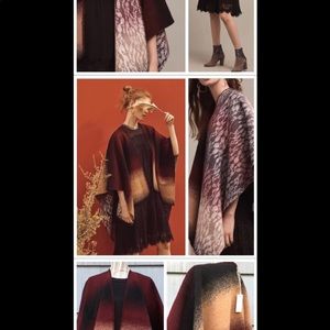 Anthropologie Wintertide Reversible Poncho NWOT